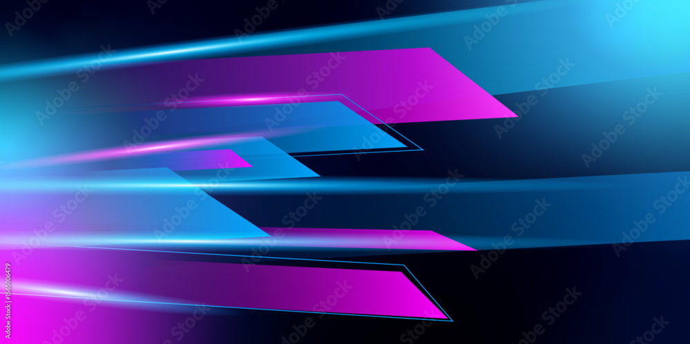 Poster modern abstract high-speed light effect. futuristic technology interface with arrows, lines, waves, 