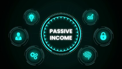 Digital illustration depicting passive income strategy and financial growth concepts