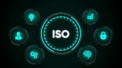 Conceptual visualization of iso certification featuring associated key indicators for business success