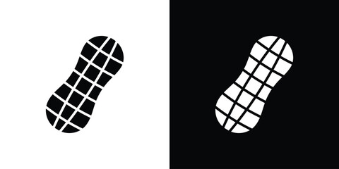 Peanut icon silhouette vector flat illustration design pack.