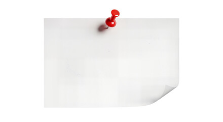 White memo pinned with a red pushpin


