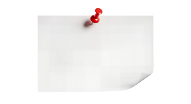 White memo pinned with a red pushpin

