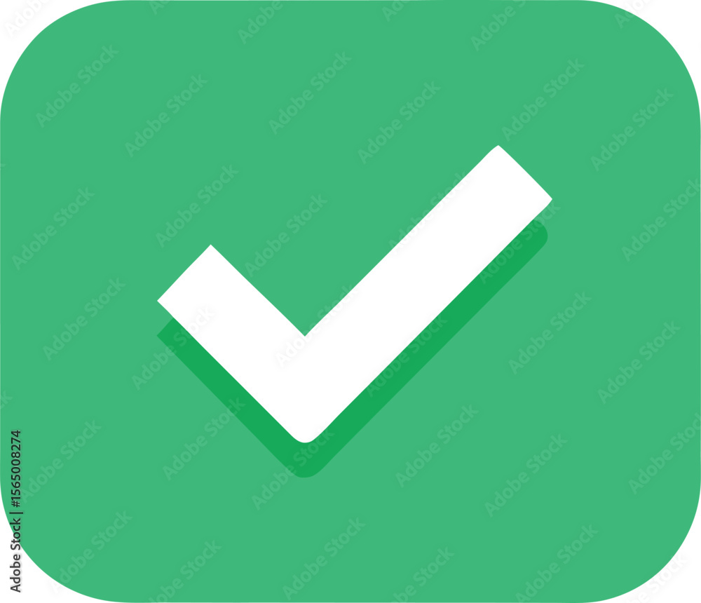 Poster vector art of a white check mark icon on a green square button