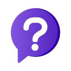 Vector Illustration question mark icon cartoon 3d ,isolated on transparent white background