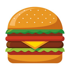 vector illustration burger cartoon 3d ,isolated on transparent white background