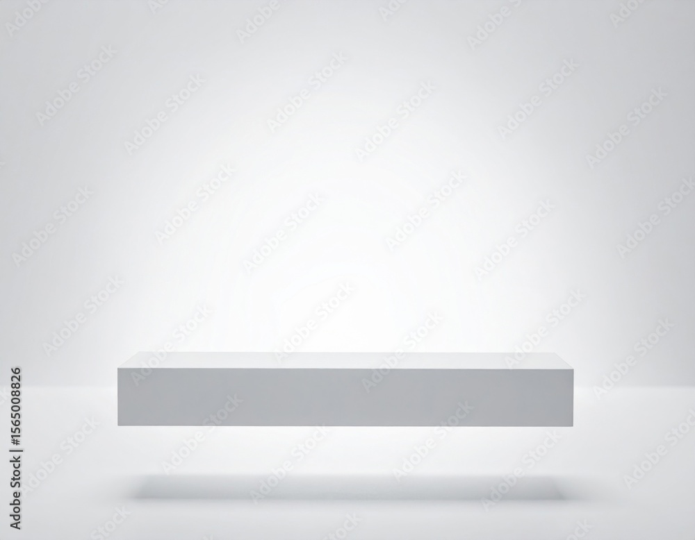 Poster white floating platform on clean background