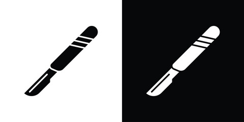 Scalpel icon silhouette vector flat illustration design pack.
