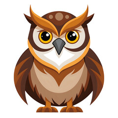 vector illustration owl cartoon 3d ,isolated on transparent white background