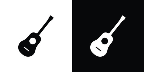 Ukulele icon silhouette vector flat illustration design pack.