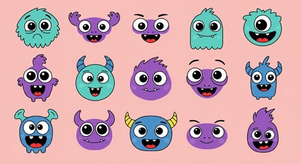 Fototapeta premium Cartoon monster collection