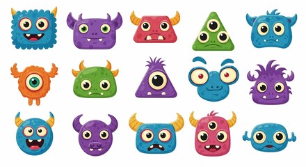 Obraz premium Cartoon monster collection illustrations