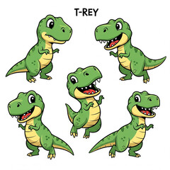 Obraz premium Prehistorically Cute: Your New Favorite T-Rex Vector