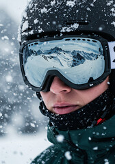 Snow Reflections on the Helmet Visor