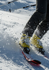 skiing on Snow with Speed 