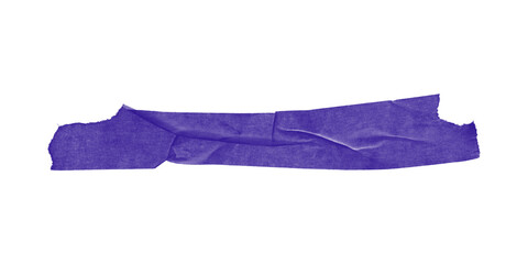 Dark purple duct tape strip with smooth fold – isolated on transparent background for crafting...