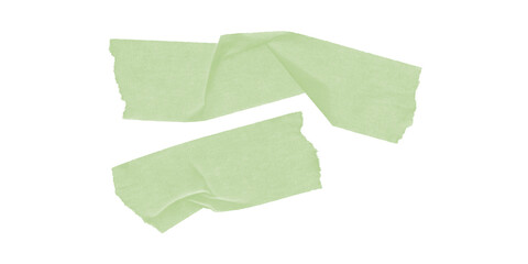Flat green pastel duct tape strip isolated on transparent background – minimal soft textured tape design for overlays, stickers, or aesthetic cut-and-paste art projects.
