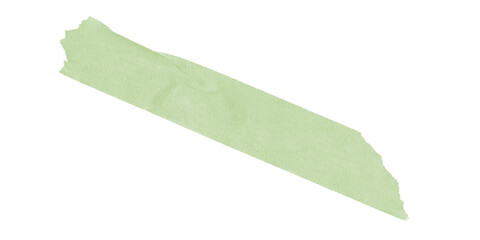 Light green duct tape piece torn diagonally – soft color tape cutout isolated on transparent background for crafts, pastel designs, or modern abstract tape collages.

