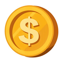Obraz premium vector Money coin gold icon ,isolated on transparent white background