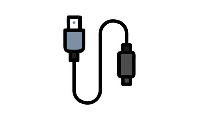 USB cable icon showcasing technological connectivity