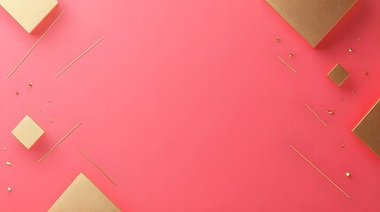 Abstract Pink Gold Geometric Shapes Background