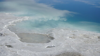 salty lake with reflection
