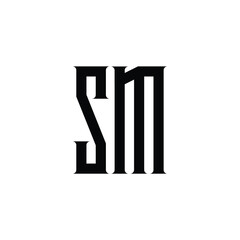 SM monogram logo design letter text name symbol monochrome logotype alphabet character simple logo