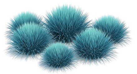 Obraz premium Blue grass clumps tufts foliage