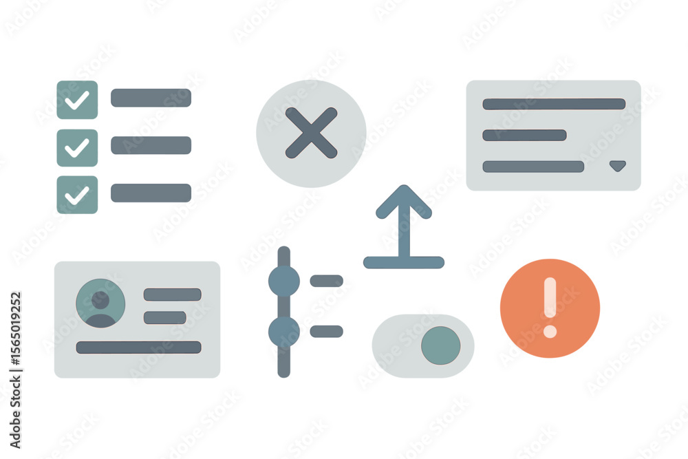 Poster user interface concept icons vector illustration for web design and development in modern style
