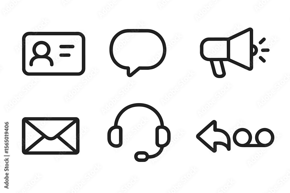 Poster minimalist communication icons vector illustration for digital and print design