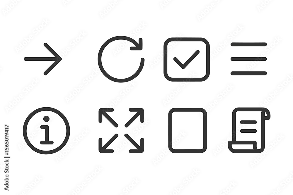 Poster minimalistic icon set vector illustration: modern ui elements for web design