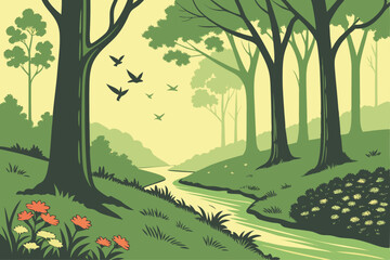 Obraz premium Scenic Natural Landscape Showcasing the Beauty of Untouched Wilderness