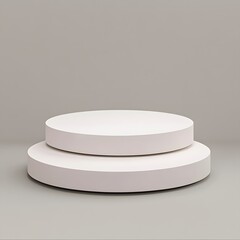 Minimalist Two Tier White Round Display Stand Product Showcase