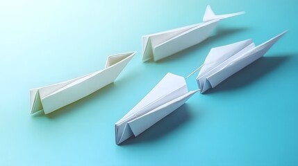 Paper Airplane and Boats Competition Concept