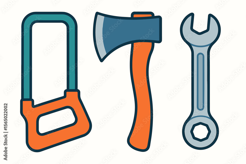 Poster vector illustration of tools with hand drawn style for diy projects and workshop designs