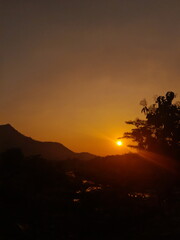 sunset and the sillhouette object