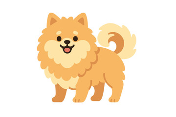 Cute fluffy dog vector illustration in warm glow for pet-themed design
