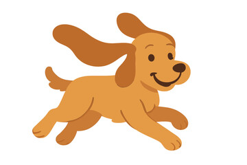 Obraz premium Playful cartoon dog with glowing effect in flat vector illustration style for posters and cards