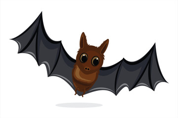 Funny Bat Vector Illustration. Vector illustration of a funny bat character with big eyes.