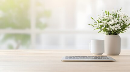 "Minimalist Office Decor with Vintage Flair"