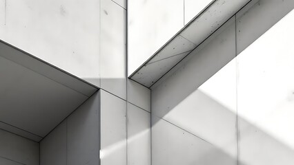 Obraz premium Minimalist concrete wall with clean geometric lines and shadow play. Great for architecture detail, texture, and modern design visuals