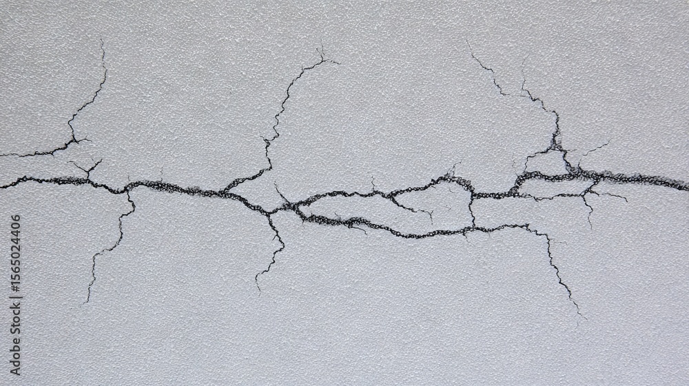 Poster cracked surface texture with intricate patterns, showcasing detailed fissures and lines on a light b
