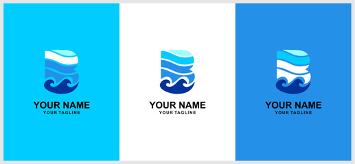 letter B blue water wave 1.eps © solihul