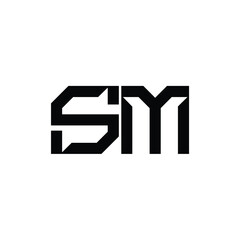 SM monogram logo design letter text name symbol monochrome logotype alphabet character simple logo