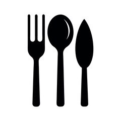 Cutlery Black Silhouette Vector Clipart