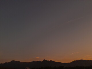 sunset and the sillhouette object