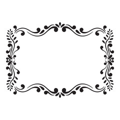 Elegant black and white decorative frame. Vector design element.