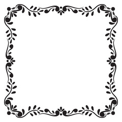 Black and white silhouette frame. Copy space. Vector clip art.