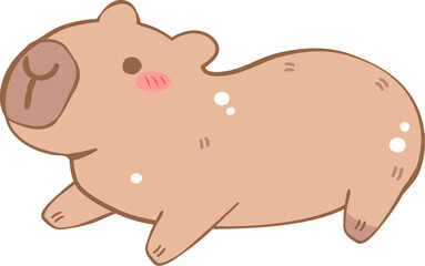 Cute  Cabybara animal character in a fun and happy style, vector illustration