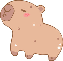 Cute  Cabybara animal character in a fun and happy style, vector illustration