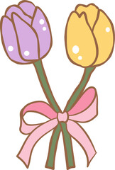 vector illustration of  tulips